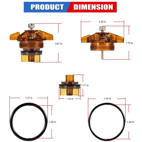 Bonnet And Poppet Assembly Repair Kit For DIY Friendly One Half To Three Quarters Inch Pressure Vacuum Breaker dimensions