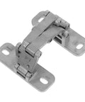 Veemoon heavy-duty stainless steel concealed door hinge, front view with dual mounting plates
