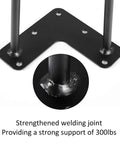 Close-up of reinforced joint on Satin Black Hairpin Coffee Table Legs Set Of 4 Beefy Heavy Duty Metal Modern Table Legs.