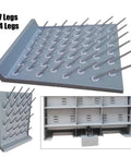 Wall Lab Drying Draining Racks With 27 Pegs, Made From Food Grade PP Plastic In Grey, showcasing 27 drying pegs in a compact design.