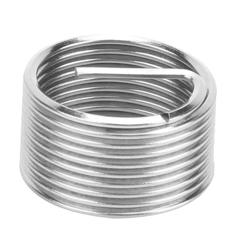 Close-up of 10Pcs M18x1.5 Thread Inserts Coil Type Screw Bushing Expansion Tool Heavy Duty Stainless Steel For Repairing Stripped Threads Or Creating New Internal Threads In Metal Workpieces
