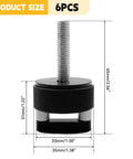Quick Release Thumb Screw Jeep Hard Top Fastener Kit, Billet Aluminum, Black, Front View, Product Dimensions, 6PCS