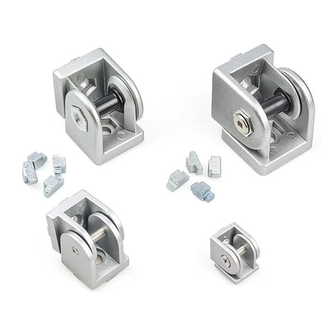 Ball Bearing Door Hinge With Silent Pivot Built To Last Heavy Duty Aluminum Connector For 20 30 40 45 Series Aluminum Extrusion Profiles And 28 4040 Size Ideal For Indoor And Outdoor Residential And Commercial Use, silver hinge set