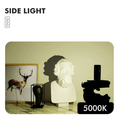 5000K lighting from 1000 Lumen Rechargeable LED Flashlight With Red Blue Front Light And White Side Light IPX7 Water Resistant Pocket Size Aluminum Torch For Everyday Carry And Night Vision.