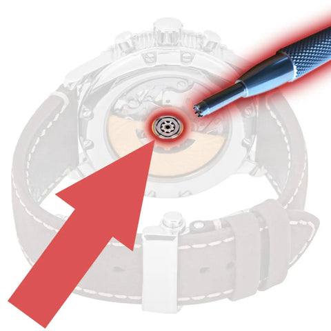 7 Prongs Watch Movement Rotor Tool for Precise Assembly and Repair in action on watch mechanism
