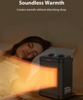 1500W Small Space Heater For Indoor Use With PTC Ceramic Heating Thermostat Three Modes Quiet Safe Heat No Fuss Portable Desk And Office Room Heater For Cozy Spaces providing soundless warmth by bedside