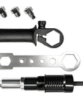 Deaelf Universal Pop Rivet Gun Adapter Kit With Four Interchangeable Guide Nozzles for quick riveting setup tools and nozzles.