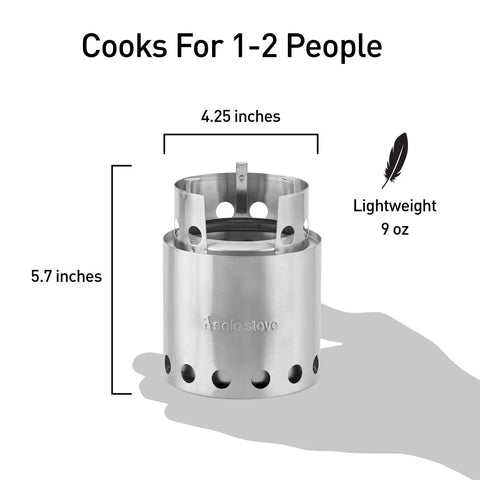 Ultra Lightweight Packable Camping Stove For Hiking And Survival With Gasification Rocket Design, 4.25 inches wide, 9 oz