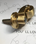 Retro Polished Brass Furniture Casters 25Millimeter Swivel Wheel Rollers For Kitchen Cupboards And Cabinets with screw mount detail.