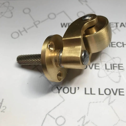 Retro Polished Brass Furniture Casters 25Millimeter Swivel Wheel Rollers For Kitchen Cupboards And Cabinets with screw mount detail.