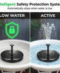 Floating Solar Water Fountain With Six Nozzles For Garden Pond Pool And Outdoor Use Upgraded 2026 Black Six Point Three Inch Operation in bird bath.