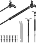 30 Pairs Stainless Steel Adjustable Angle One Eighth Inch Wire Rope Cable Railing Hardware Kit For Wood Posts With Beefy Swage Toggle Turnbuckles And End Fittings 316 Marine Grade 180 Degree Adjustable Base showing multiple components.