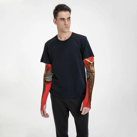 Keep Your Arms Cool And Fresh With These Compression Ice Silk Sleeves, Featuring A Bold Mechanical Insect Print, Lightweight Ultraviolet Shield For Chillin Outdoors Or Crushing Daily Tasks
