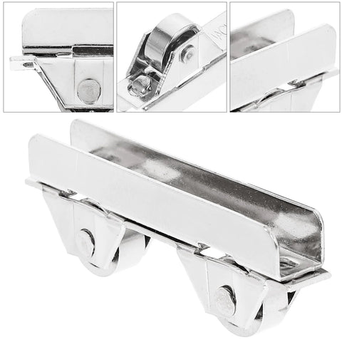 Showcase Window Roller Set, 10 Pcs Mini Sliding Door Rollers Replacement Wheels, 7.0mm Stainless Steel Pulley Clamp For 5-6mm Thick Glass Doors