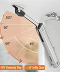 Heavy Duty Hydraulic Adjustable Door Hinge With Silent Operation For Interior And Exterior Doors Built To Last, Smooth Close, Easy Install, Tough As Nails Hardware For High Traffic Entryways, 45-105° stop