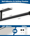 Under Cabinet Paper Towel Holder for Kitchen and Bathroom Wall Mounted Matte Black SUS304 Stainless Steel Self-Adhesive or Drilling Fixation