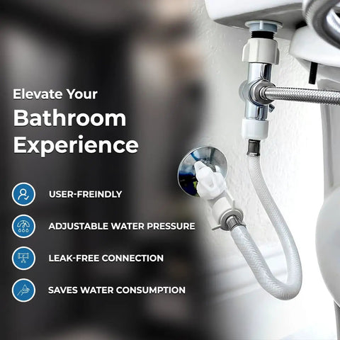 Leak Stop Brass 3 Way T Adapter For Bidet With On Off Valve Cross Threading Resistant connected under sink