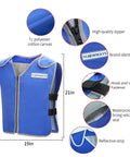 Cooling Vest For Men And Women With 24 Ice Packs, Ice Reflective Cooling Jacket For Hot Weather With Pockets, features labeled