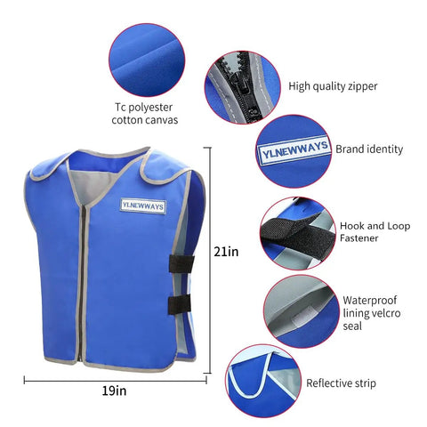 Cooling Vest For Men And Women With 24 Ice Packs, Ice Reflective Cooling Jacket For Hot Weather With Pockets, features labeled