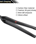 Ultra Light Full Carbon Fiber Road Fork 28.6mm 700C 1-1/8 Straight Threadless with 9mm QR 35mm Offset