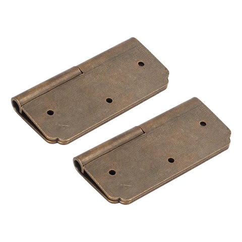 Antique Brass Hinge For Cabinets And Furniture Vintage Engraved Pattern Butt Hinges Rustic Kitchen Cupboard Hardware