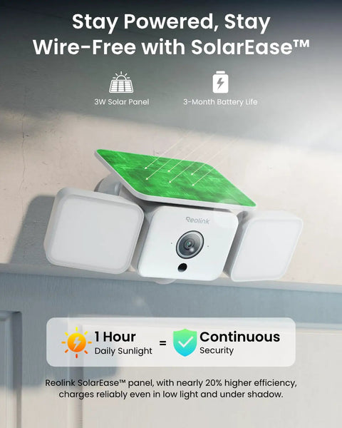All In One Solar Floodlight Camera With 2K Clarity, Up To 1000 Lumens Motion Activated Light And Siren, Wireless Outdoor Security