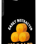 Baler Machines Hay Bale Farm Design Case For iPhone 15 Plus Premium Protective Two Layer Case With Scratch Resistant Polycarbonate And Shock Absorbent TPU Liner Durable Farm Vibe Phone Cover For Tough Drops And Everyday Use showing hay bales and 'Easily Distracted by Baler Machines' text