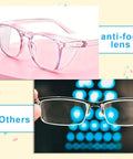 Four Pack Clear Safety Glasses Anti Fog Nursing Goggles Anti Scratch Square Protective Eyewear with No Sweat Side Shields.