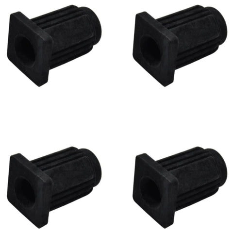 4 Pack Caster Sleeve Inserts Black Plastic Stem Socket For Chair And Table Caster Rods 25 X 25 X 38 Mm Easy To Install PP Material