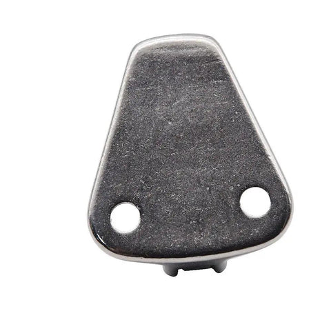 Spring Snap Attach Rope Hook in 316 Stainless Steel for Fender Points and Mooring, top view of polished pad eye, 4 pack