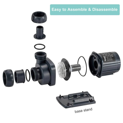hygger 800GPH submersible water pump components with base stand
