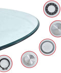 Tempered Glass Lazy Susan Turntable Plate With Aluminum Bearing Heavy Duty Round Serving Tray components close-up