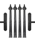 Top Shelf Heavy Duty Steel Garage Door Handles And Hinges 6 Piece Decorative Hardware Kit showcases black steel handles and hinges.