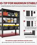 Pro tip for maximum stability on Rock Solid Heavy Duty Garage Shelving Built Like A Tank For Two Thousand Pound Loads setup instructions.
