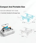 Ultra Dope Mini Drone For Beginners With Easy Stunt Flights And 360 Degree Tricks Indoor Outdoor Quadcopter compact size diagram