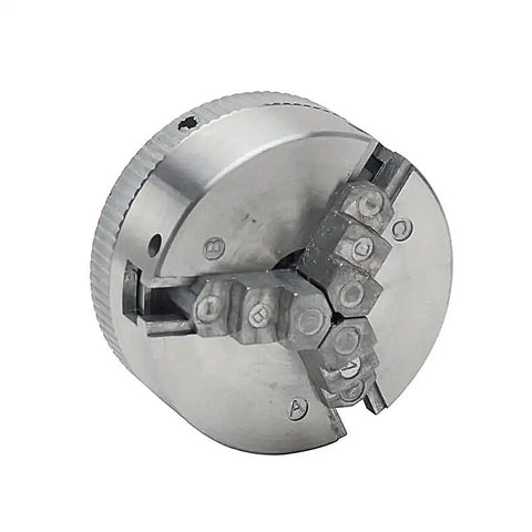 Three Jaw Chuck For Wood Lathe With Self Centering System Ideal For Woodworking CNC And Drills Expands Fixture Options Heavy Duty High Strength Chuck Delivers Stable Grip Smooth Operation And Precise Quick Change Capabilities. metal three-jaw self-centering chuck for wood lathe