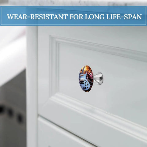 Upgrade Your Space With These Dang Good Quality Round Cabinet Knobs And Smooth Handles Built Tough From Solid Stainless Steel Featuring A Tight Grip And Sleek Look For Kitchen Drawers And Furniture Doors. White round cabinet knob on drawer.