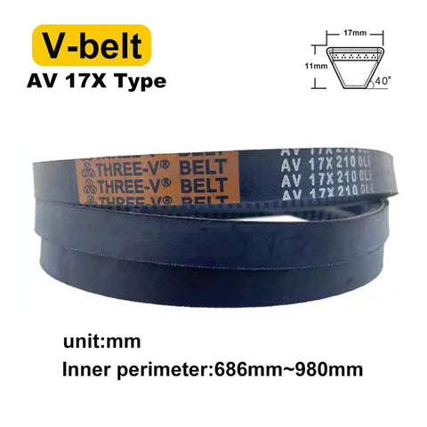 Cogged V Strap Conveyor Belt With Rubber Tooth Drive, 17X Style, 2 Pack, 686Mm-980Mm Length Range, 825Mm Common Tolerances, Raw Edge Look, Beefed Up AV Belt System, Customization Available For Your Industrial Conveyor Needs, 17mm wide
