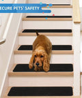 Stair Treads Carpet Non Slip Indoor Stair Runners For Wooden Steps Set Of 15 8 By 30 Inches Black Anti Slip Backing