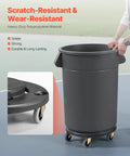 Heavy Duty Trash Can Dolly For 20 32 44 And 55 Gallon Bins Two Pack with smooth swivel wheels for easy hauling.