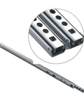 Full Extension Drawer Slides Featuring Precision Bearing Tracks For Smooth As Butter Cabinet Motion Two Way Rail Hardware 17 Inch close-up view of metal track