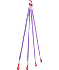 Four Leg Lifting Slings With Hooks 6600 Lb Capacity Heavy Duty Polyester Bridle Sling Five Foot Rigging Strap Wear Resistant Webbing