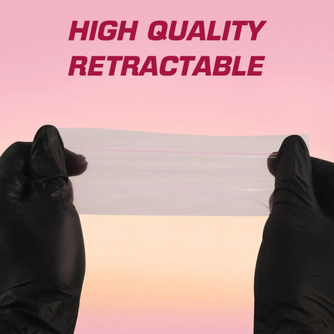 Hands holding a transparent wrap, Large Pink Pen Machine Covers Set 200 Pcs Disposable Tattoo Wraps background