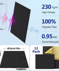 12 Pack Soundproof Acoustic Wall Panels With Strong Adhesive Backing Textured Polyester Fiber Noise Reduction Tiles for Home Studio setup specifications.