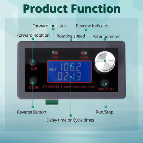 2 In 1 Integrated Stepper Motor Driver And Controller For Nema 17 And Nema 23 Motors With 1 To 128 Microstep Resolution compact LCD control panel