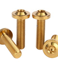 Top-Shelf Grade 5 Titanium M8x30mm Torx Head Bolts Screw Pack, gold anodized fasteners in a set of four.