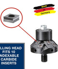 Milling head for Portable Heavy Duty Power Beveler And Deburring Tool, supports 10 indexable carbide inserts, made in Germany.