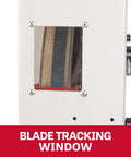 18-Inch Woodworking Band Saw Pro Grade 3 HP 230V 1PH blade tracking window for precise adjustments