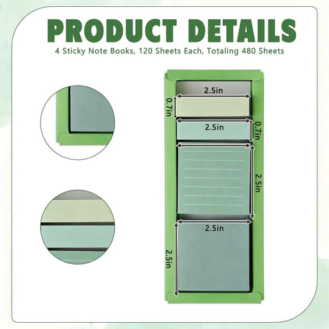 Green Aesthetic Desk Stationery Set With Six Retractable Black Ink Pens 1.0mm Six Correction Tapes And Green Sticky Notes