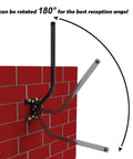 Adjustable Antenna Mounting Pole For Indoor Or Outdoor Use Go-To Heavy Duty Steel Universal Bracket on brick wall